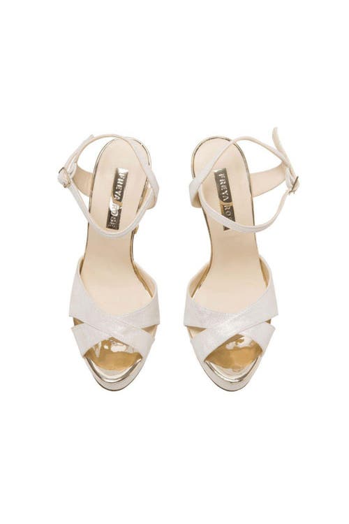 Freya Rose Freya Ankle Strap Pearl Platform Heel In Ivory