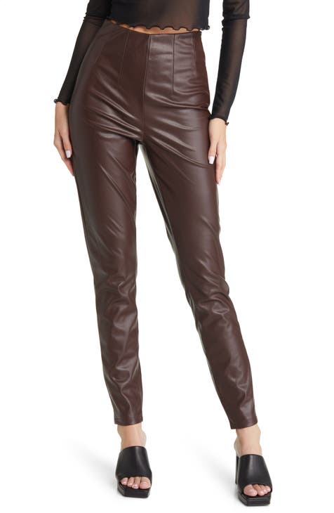Women's Lux Cracked Faux Leather Flare Leggings (Cracked Black) only $11.48