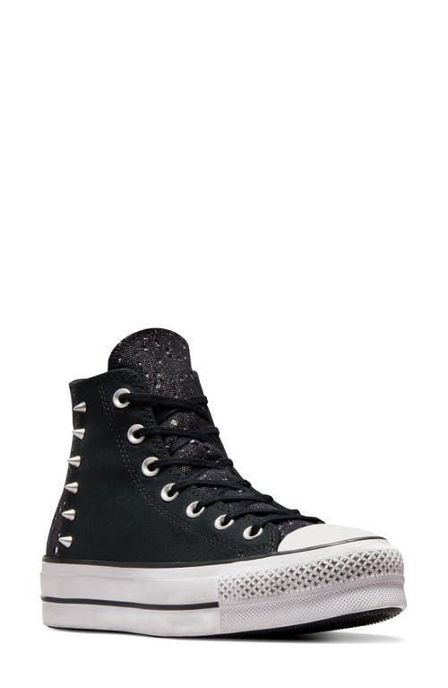Converse Chuck Taylor All Star Lift High Top Sneaker in Black/Silver/Black at Nordstrom, Size 10