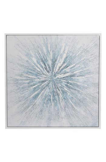 Cosmo By Cosmopolitan Abstract Canvas Framed Wall Art In White/blue