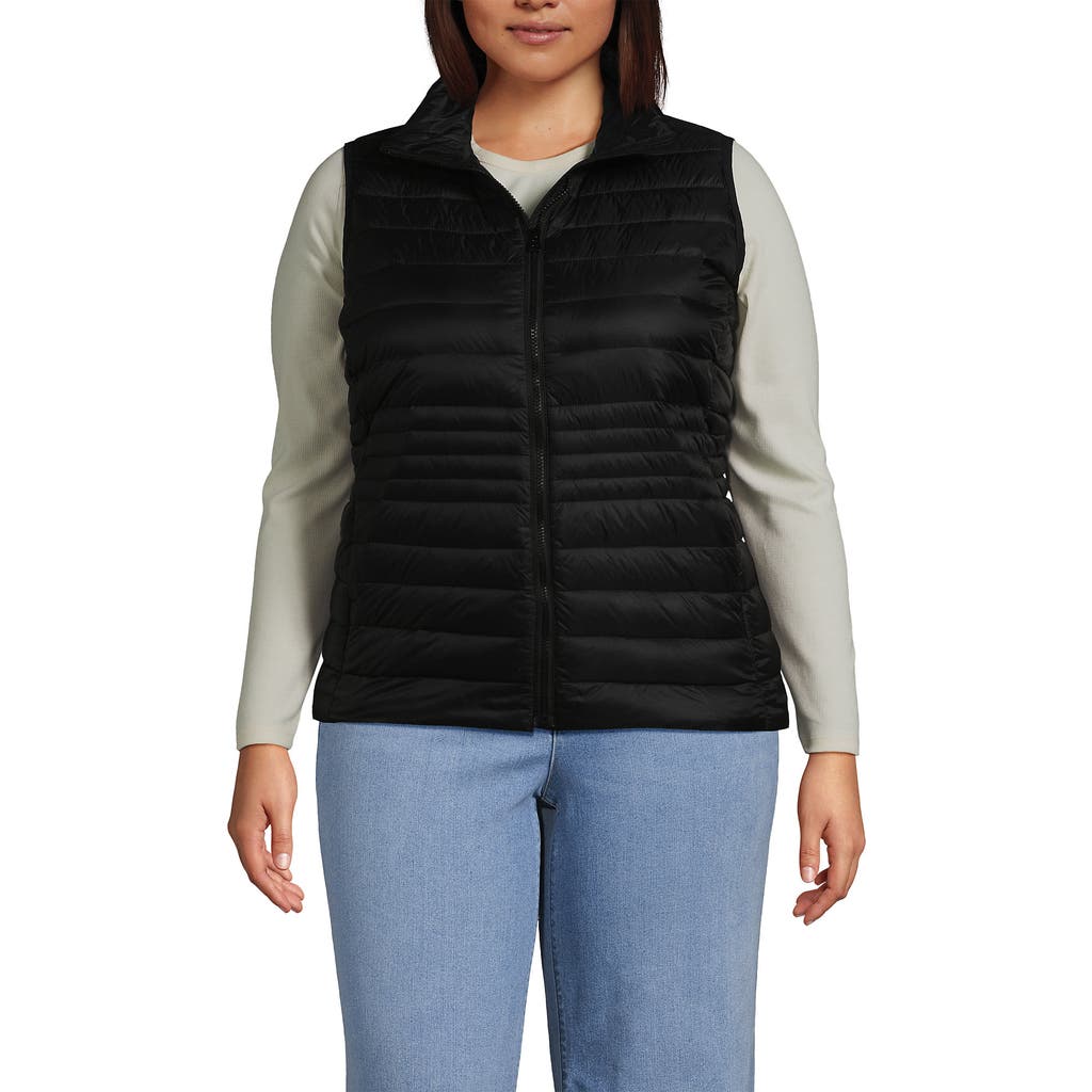Lands' End Wanderweight Packable Ultralight Down Vest In Black