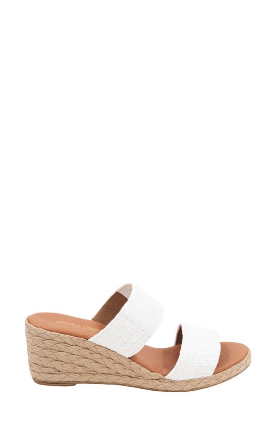 Shop Andre Assous André Assous Nori Espadrille Wedge Sandal In White Stretch