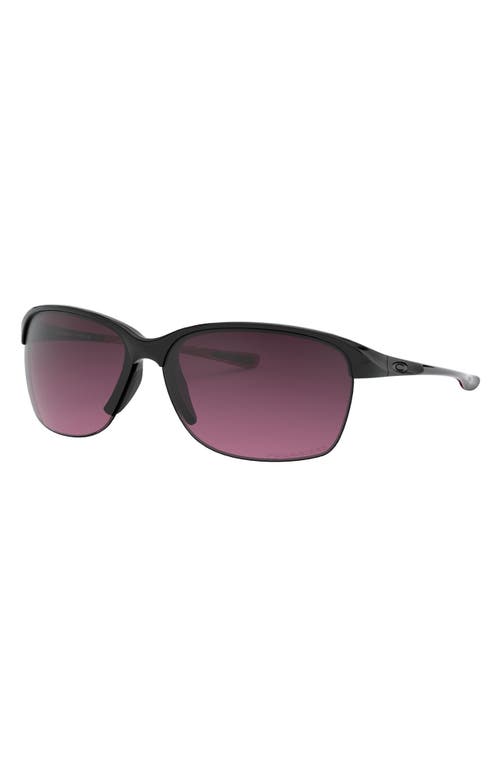 Oakley Unstoppable 65mm Gradient Polarized Oversize Rectangular Sunglasses In Black/smokey/rose Gold P