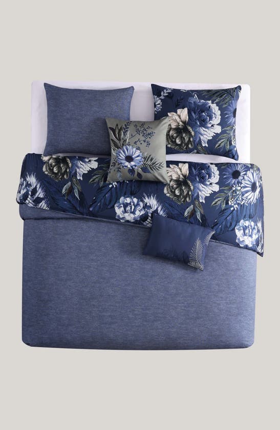 Bebejan Delphine 5-piece Reversible Comforter Set In Blue