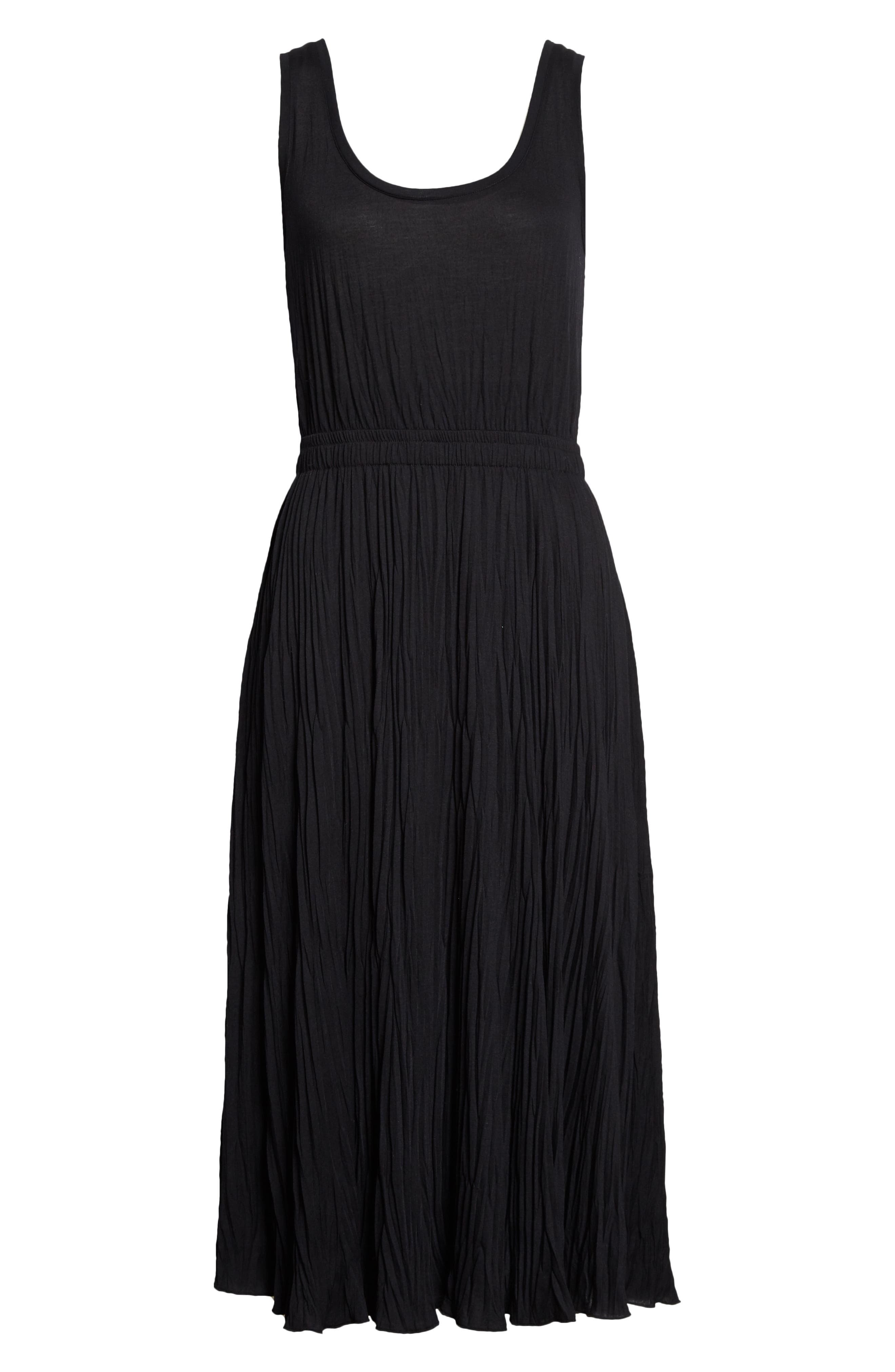 pleated scoop neck tank dress