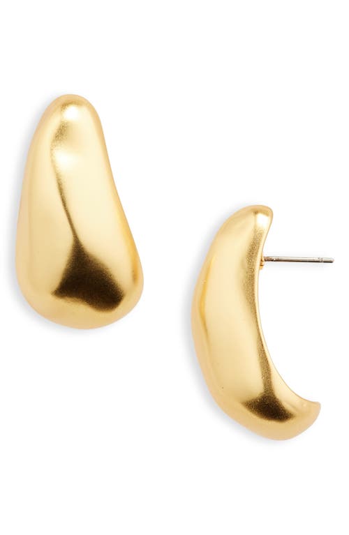 Sculptural Droplet Large Statement Earrings in Vintage Gold