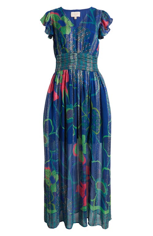 Shop Ciebon Jennsen Floral Maxi Dress In Navy