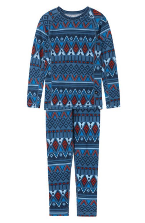 Shop Reima Kids' Taitoa Thermal Top & Pants Set In Blue Ocean