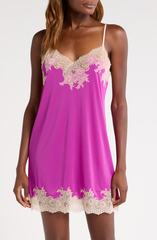 Shop Natori Enchant Lace Trim Satin Chemise In Radiant Orchid