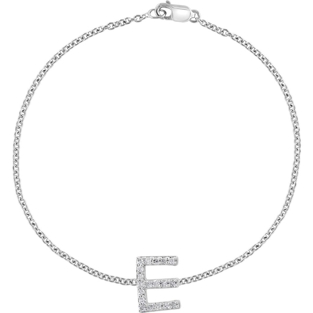 Shop Effy Sterling Silver Diamond Initial Bracelet In Silver/e