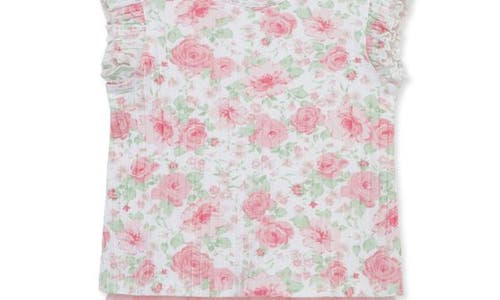 Shop Little Me Garden Fashion Floral Top, Skort & Headband Set In Pink