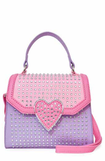 Lola & The Boys Beaded Fringe Love Purse in Pink