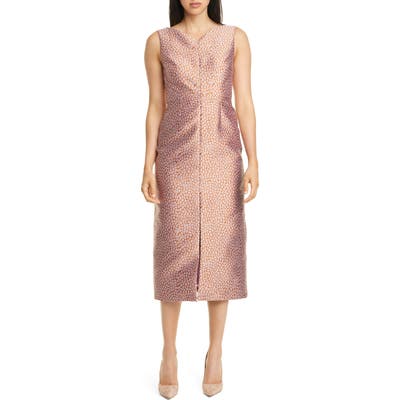 Kate Spade New York Flora Leopard Jacquard Midi Sheath Dress, Purple
