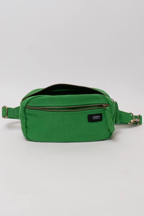 Shop Terra Thread Organic Cotton Sling Belt Bag In Moss Green