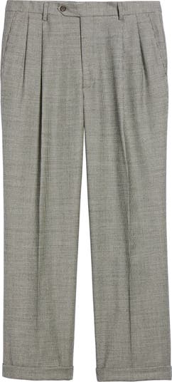 Berle Touch Finish Pleated Houndstooth Classic Fit Stretch Wool