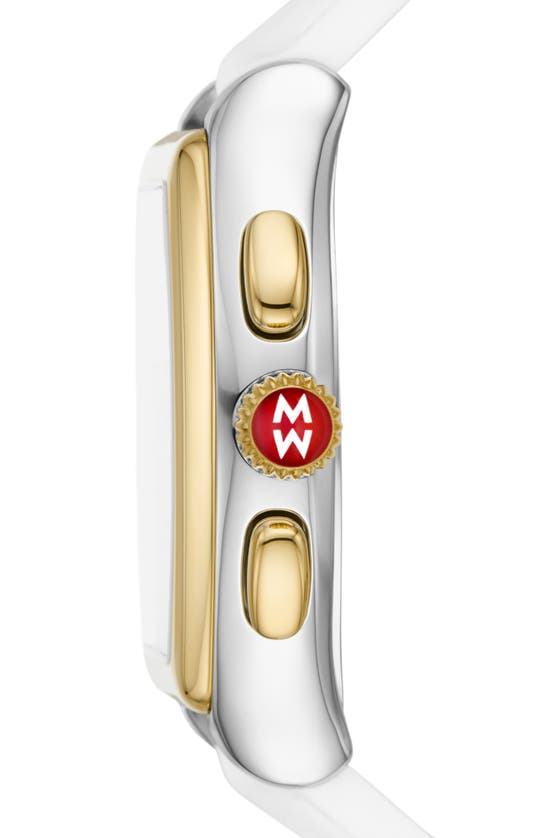 Michele Relevé Sport Chronograph Silicone Strap Watch, 31mm In White