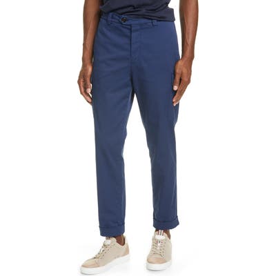 Brunello Cucinelli Stretch Cotton Cargo Pants, Blue
