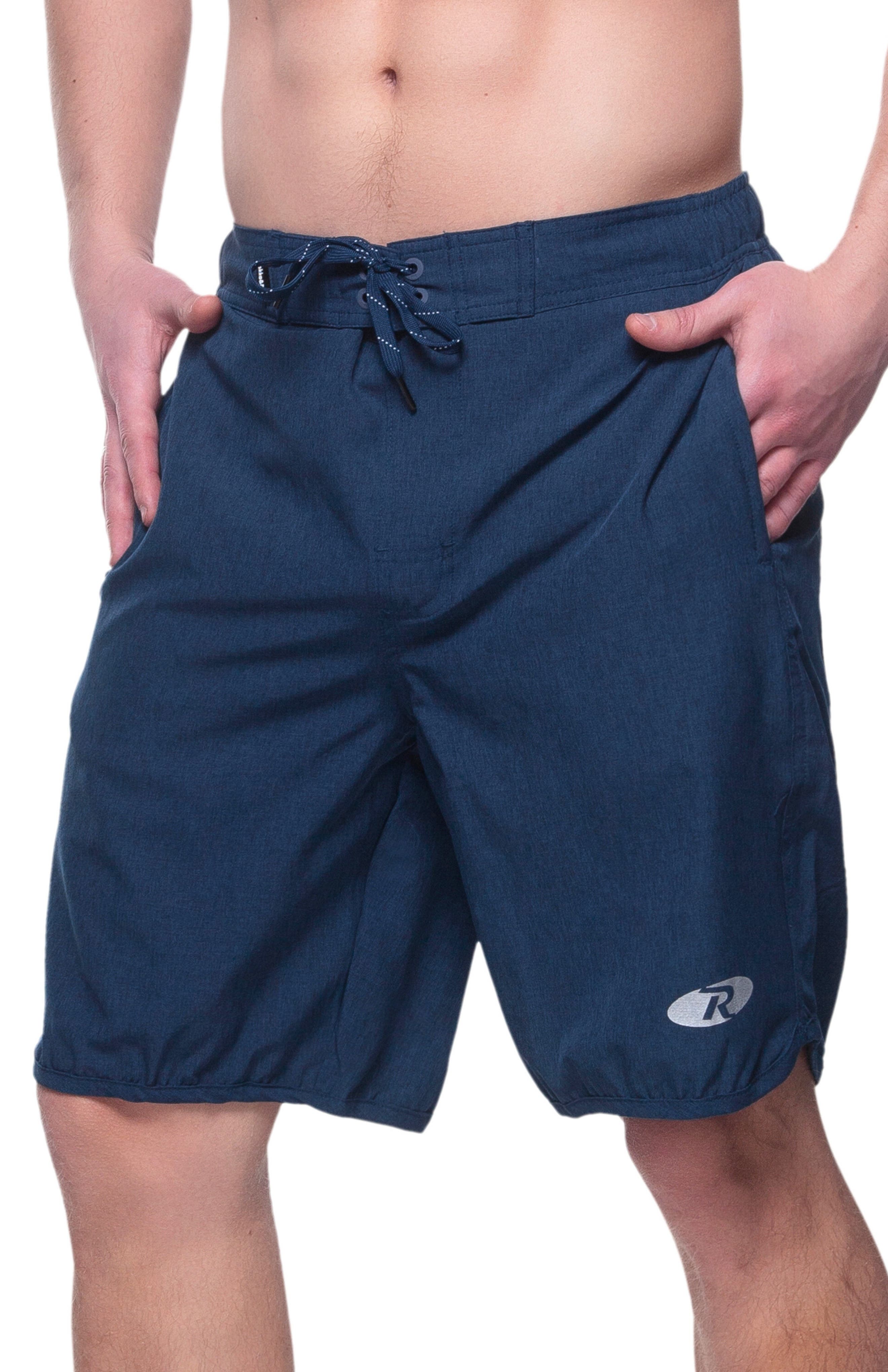 Rokka&Rolla Quick-Dry Stretch Swim Trunks with Adjustable Waistband in Navy Cover