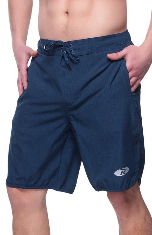 Shop Rokka&rolla Quick-dry Stretch Swim Trunks With Adjustable Waistband In Navy