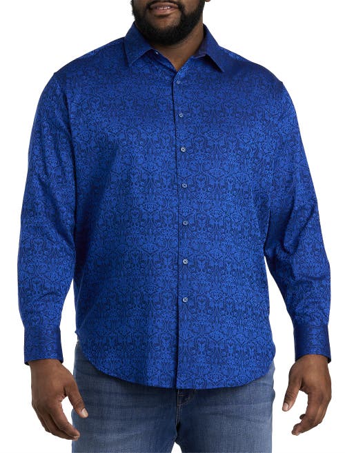 Shop Robert Graham Dxl Luther Tonal Sport Shirt In Navy