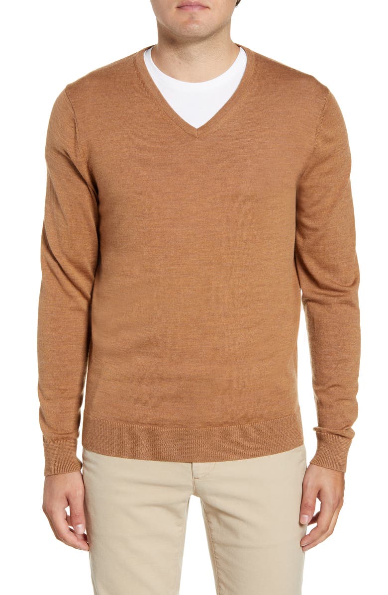 Nordstrom Men's Shop V-Neck Merino Wool Sweater (Regular & Tall ...