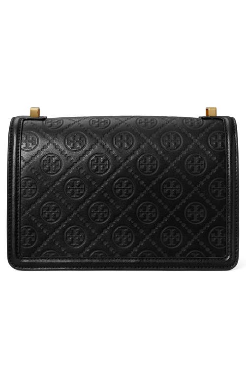 Shop Tory Burch T Monogram Debossed Convertible Shoulder Bag In Black