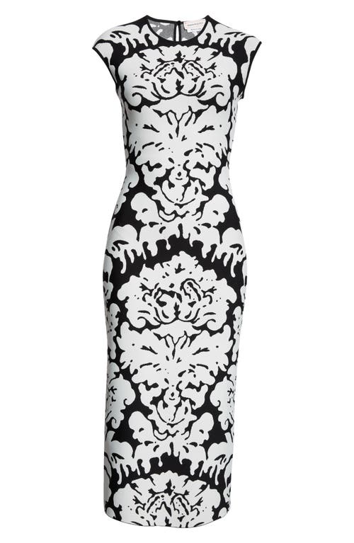 ALEXANDER MCQUEEN ALEXANDER MCQUEEN DAMASK JACQUARD SHEATH DRESS
