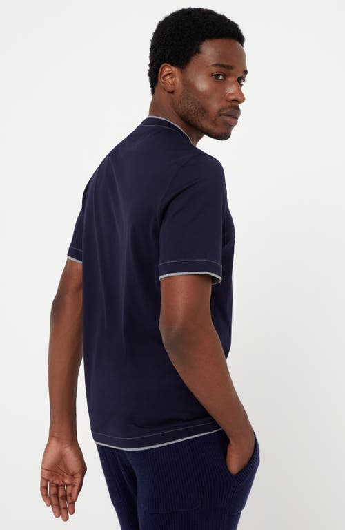 Shop Brunello Cucinelli T-shirt With Faux-layering In Cobalt