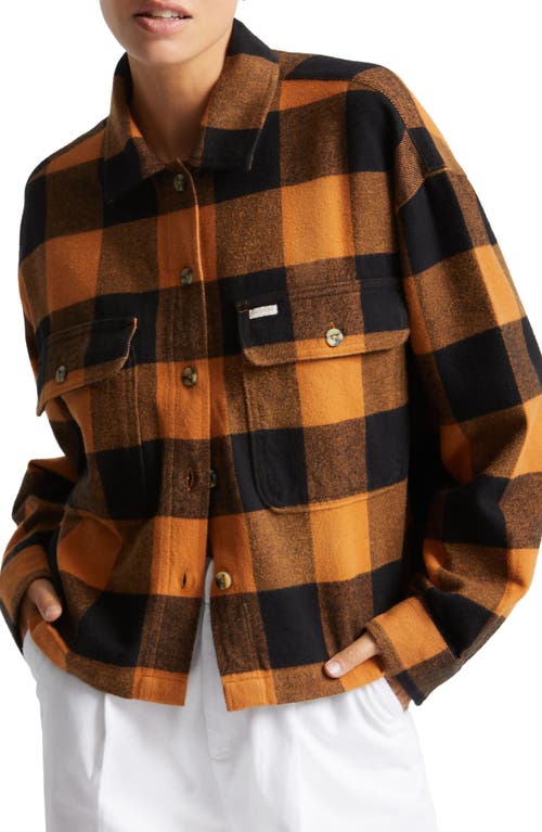 Brixton Bowery Organic Cotton Flannel Button-Up Shirt in Lion