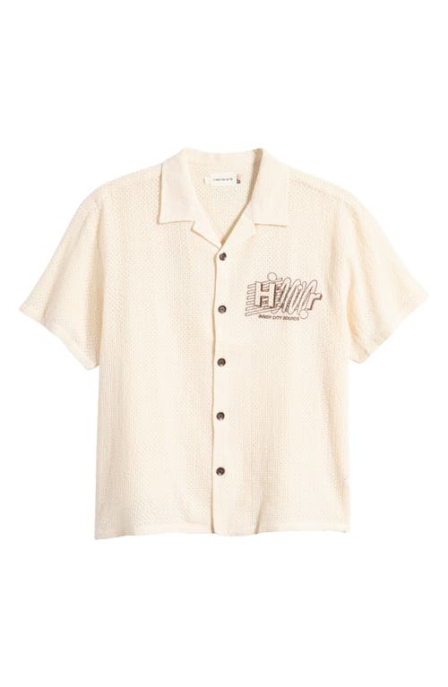 Shop Honor The Gift Sounds Novelty Woven Camp Shirt In Cream