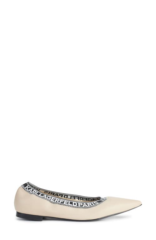 Karl Lagerfeld Paris Vinette Pointed Toe Flat In Dusty Beige