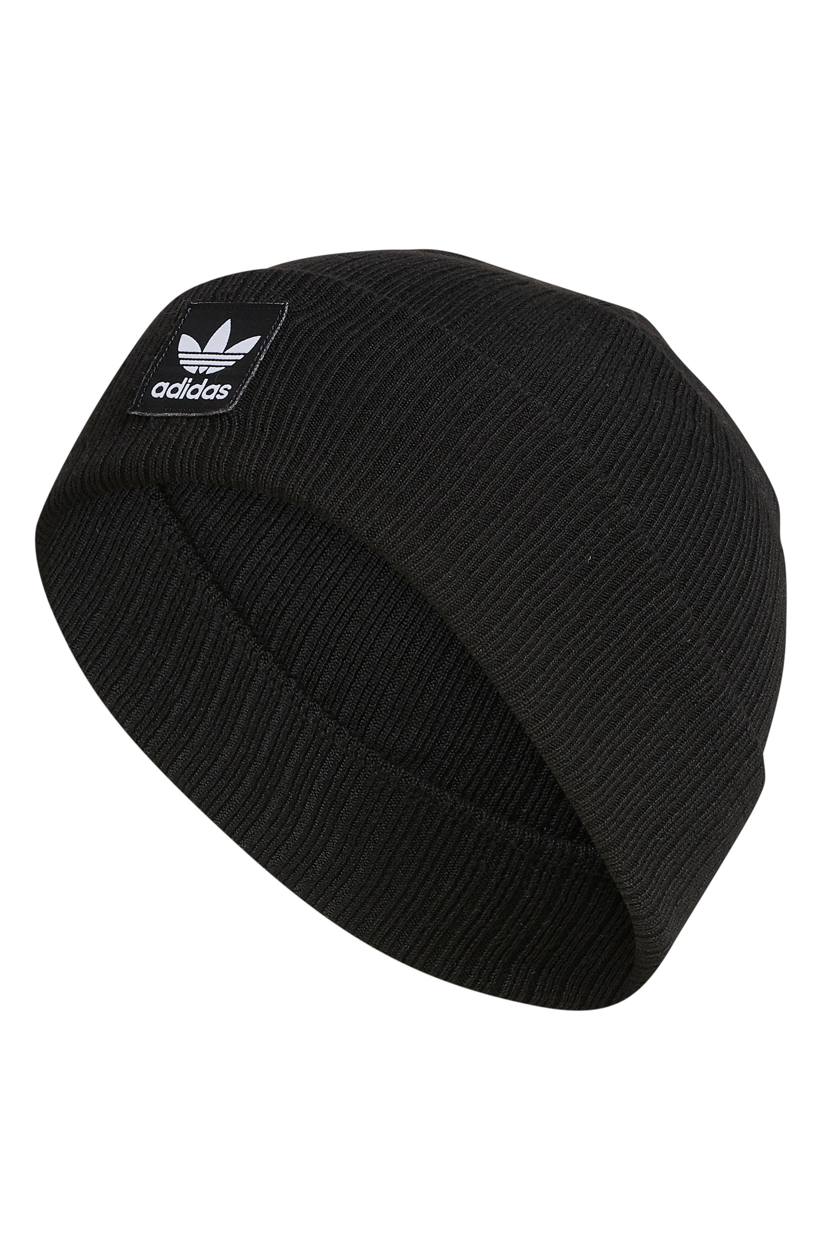 adidas black trefoil beanie