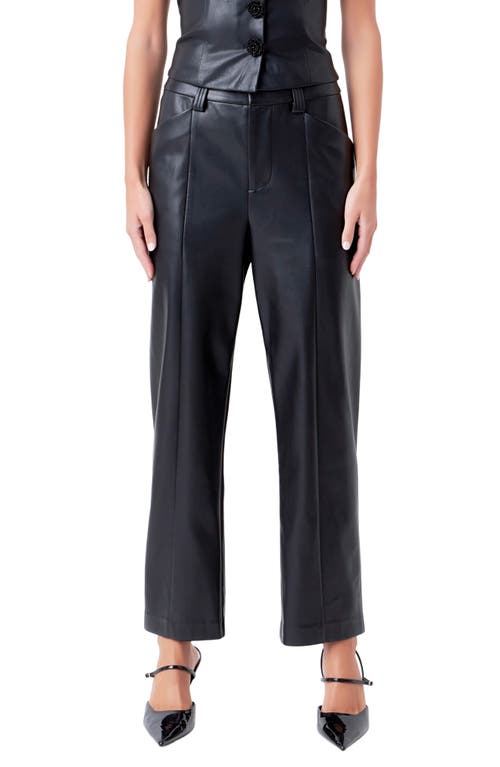 Endless Rose Women's Faux Leather Wide Pocket Pants In Jet Black
