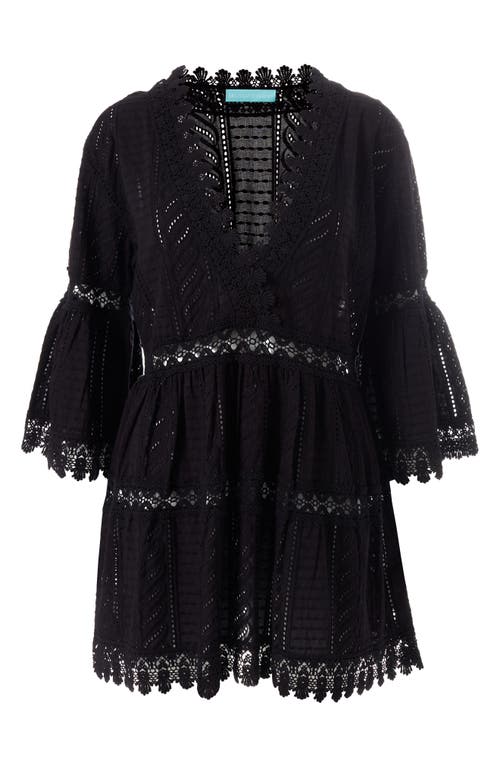 Melissa Odabash Victoria Lace Trim Cotton Cover-up Tunic In Black