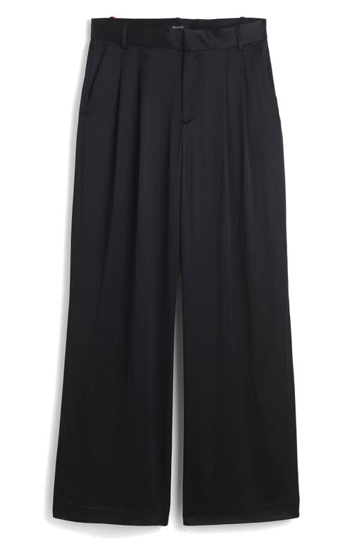 Shop Madewell Superwide Leg Trousers In True Black