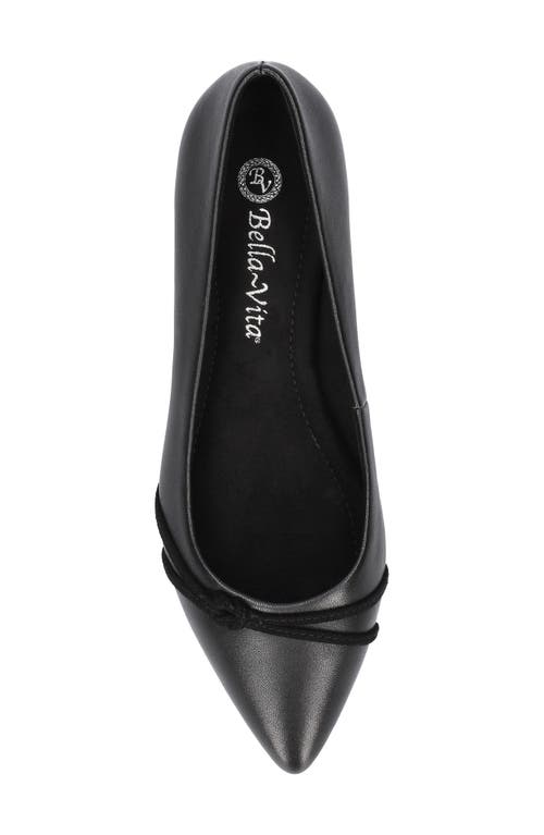 Shop Bella Vita Rhea Pointed Toe Ballet Flat In Black Leather