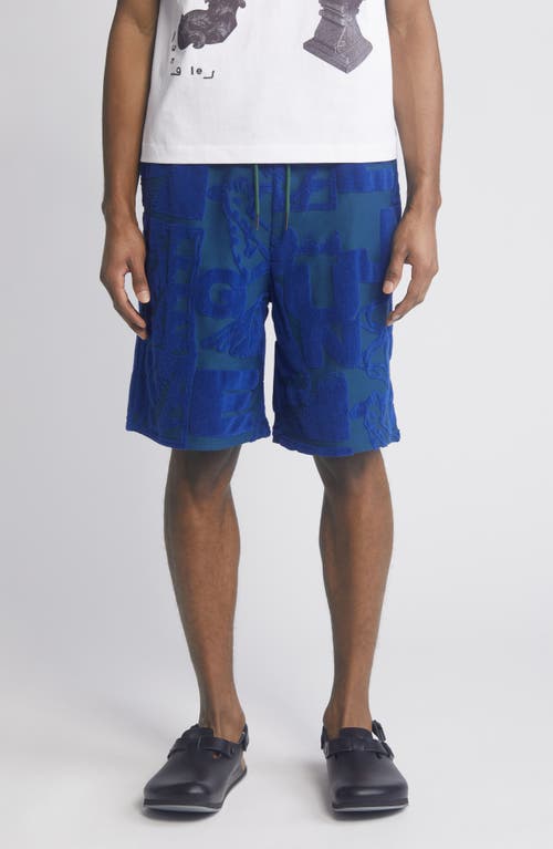 Terry Shorts in Green/Blue