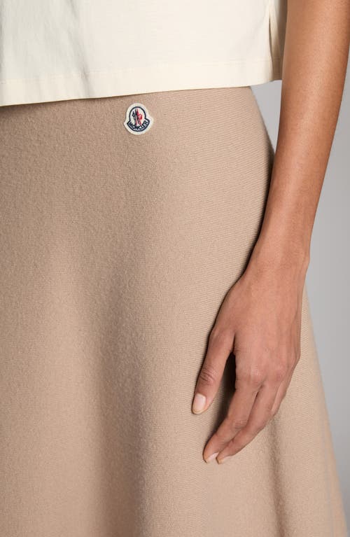 Moncler Wool Blend Midi Sweater Skirt In Pink Taupe