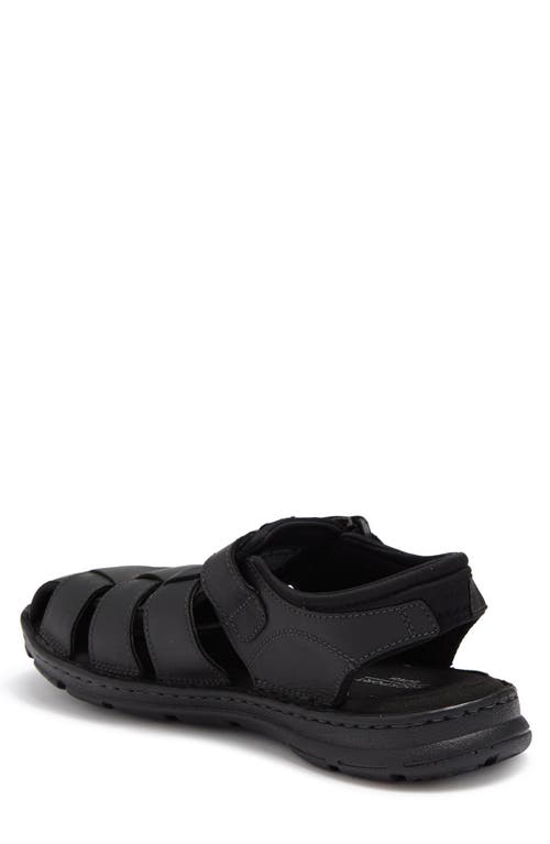 Shop Rockport Darwyn Fishermen Sandal In Black Lea Ii