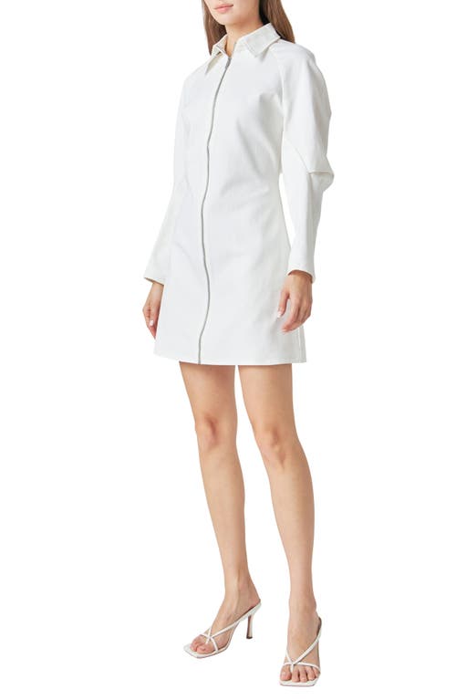 Shop Grey Lab Long Sleeve Zip Minidress In White