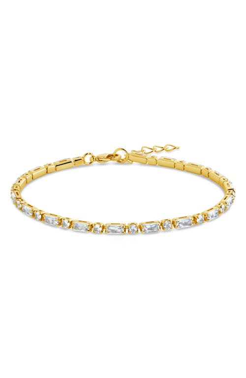 Sterling Forever Georgia Cubic Zirconia Tennis Bracelet In Gold