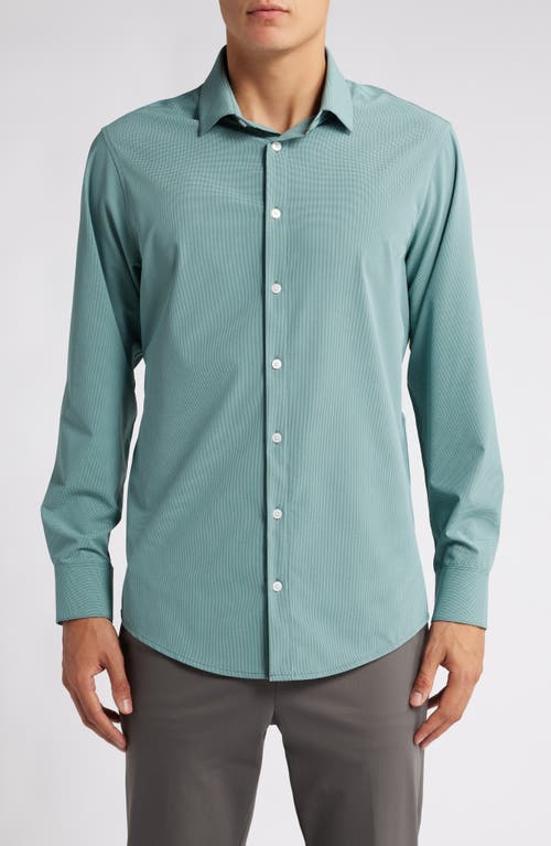 Mizzen + Main Mizzen+main Leeward Trim Fit Performance Button-up Shirt In Hunter Green Straton Check