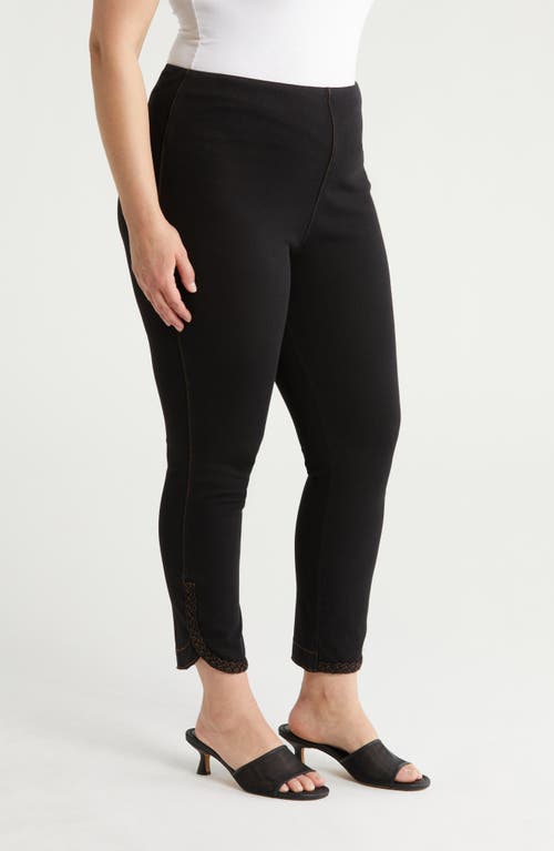 Lyssé Happy Hour Braided Crop Jeans In Midtown Black