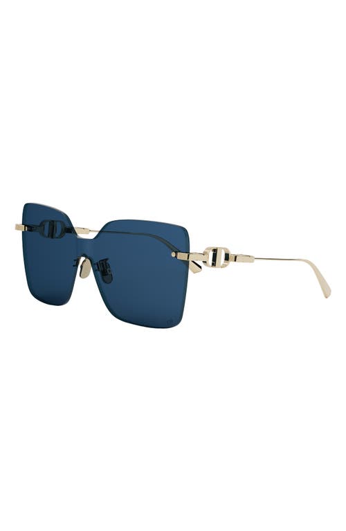 Shop Dior Cd Chain M1u Mask Sunglasses In Shiny Gold Dh/blue