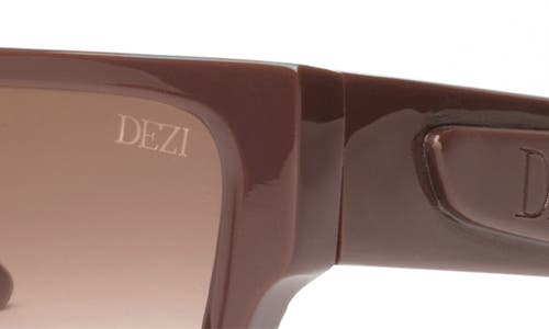 Shop Dezi Slick 55mm Shield Sunglasses In Chocolate/siena Faded