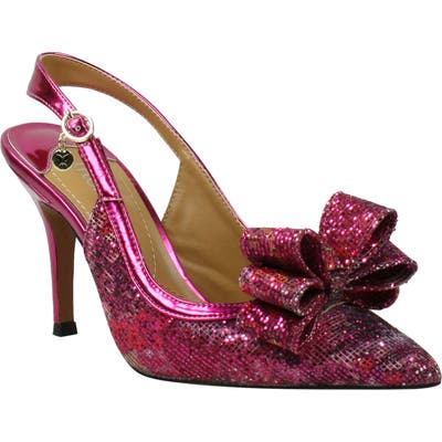 J. Renee Charise Bow Pointed Toe Slingback Pump, Pink