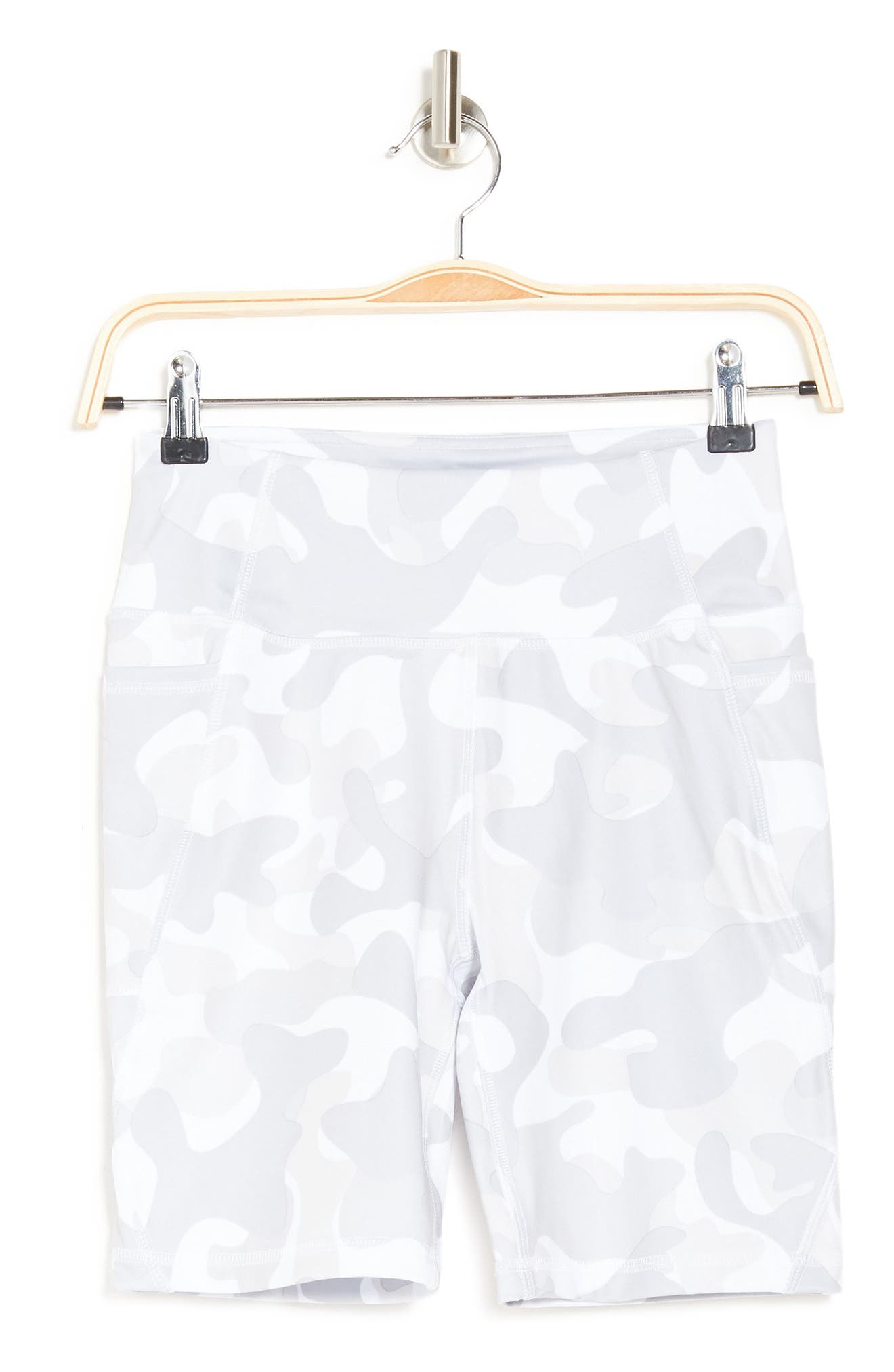 X By Gottex Active High Waisted Biker Shorts In White Camo