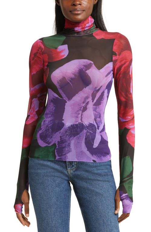 AFRM Zadie Long Sleeve Turtleneck Top in Oversized Bloom