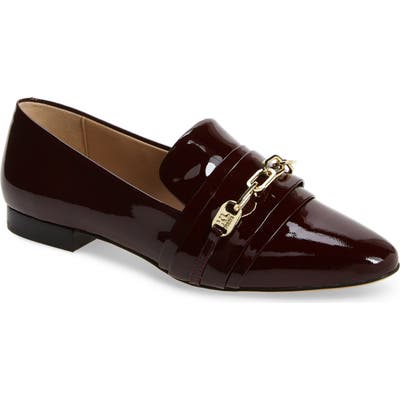 Karl Lagerfeld Paris Nikki Buckle Patent Leather Loafer, Purple
