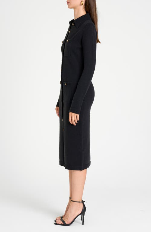 Shop Wayf Morgan Long Sleeve Midi Sweater Dress In Black